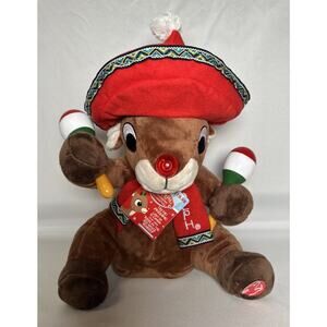 Rudolph The Red Nose Reindeer Sombrero Maracas Dancing Plush Cinco de Mayo